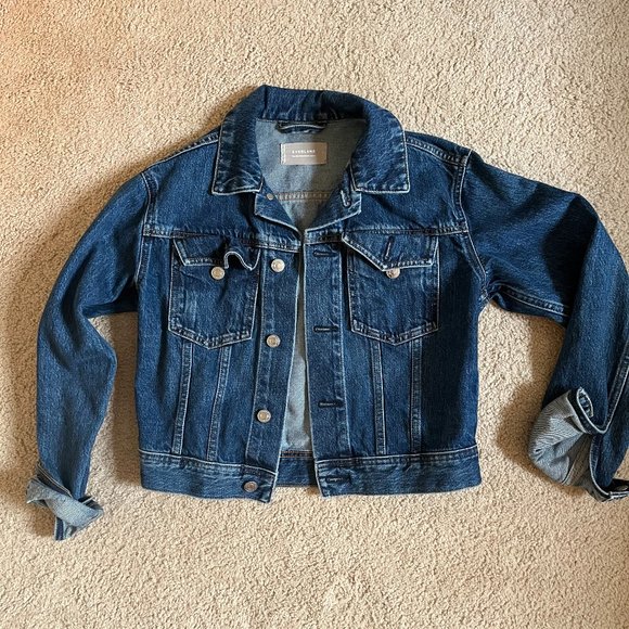 Everlane Jackets & Blazers - Everlane "Shrunken Denim Jacket" | Dark Indigo Cropped Jean Jacket | Size Small